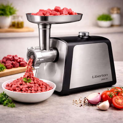 Мясорубка LMG-28TB01S, Steel/Black, 2800W LIBERTON LMG-28TB01S фото