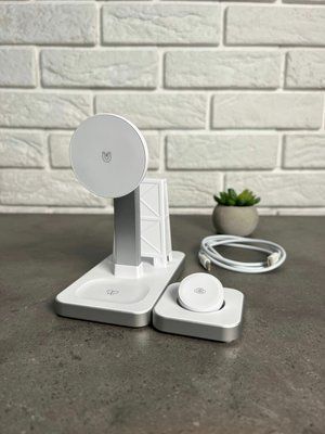 Беспроводная зарядная станция 4в1 30W Y15S белая Y15S фото